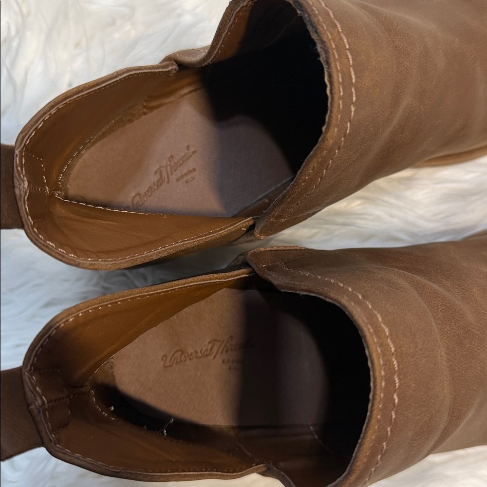 Faux Leather Brown Ankle Boots - Picture 5 of 5